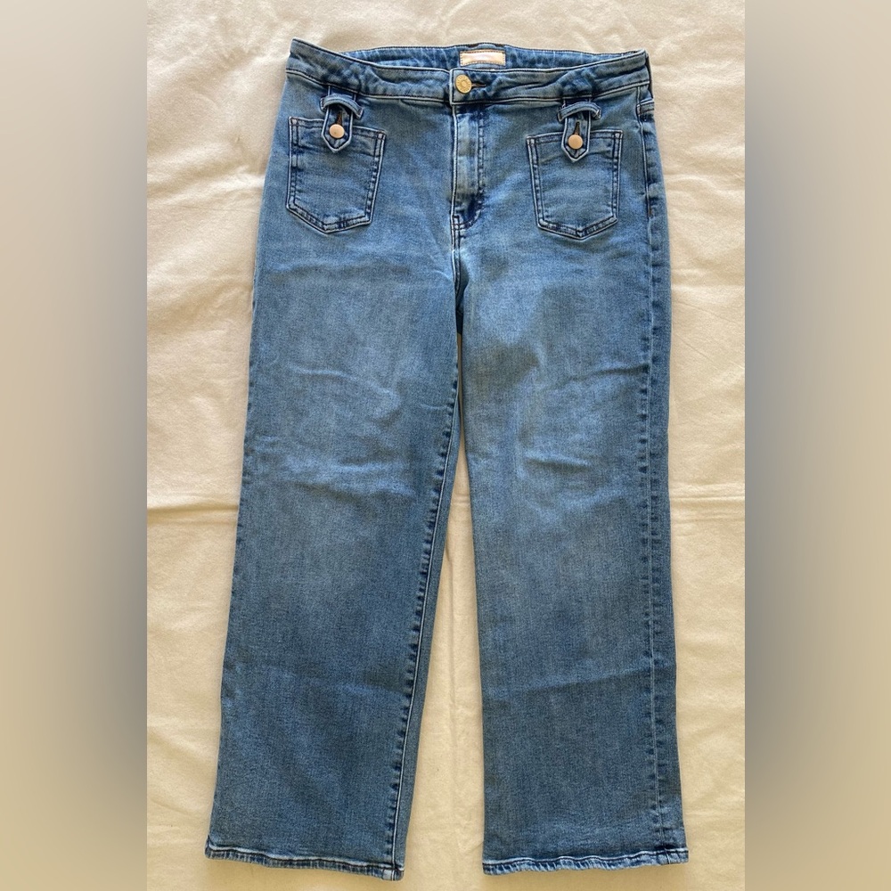 Kut from the Kloth Charlotte High Rise Wide Leg Blue Straight Jeans Women’s 12 - Picture 14 of 14